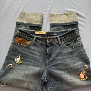 Pilcro Embellished Cropped Jeans